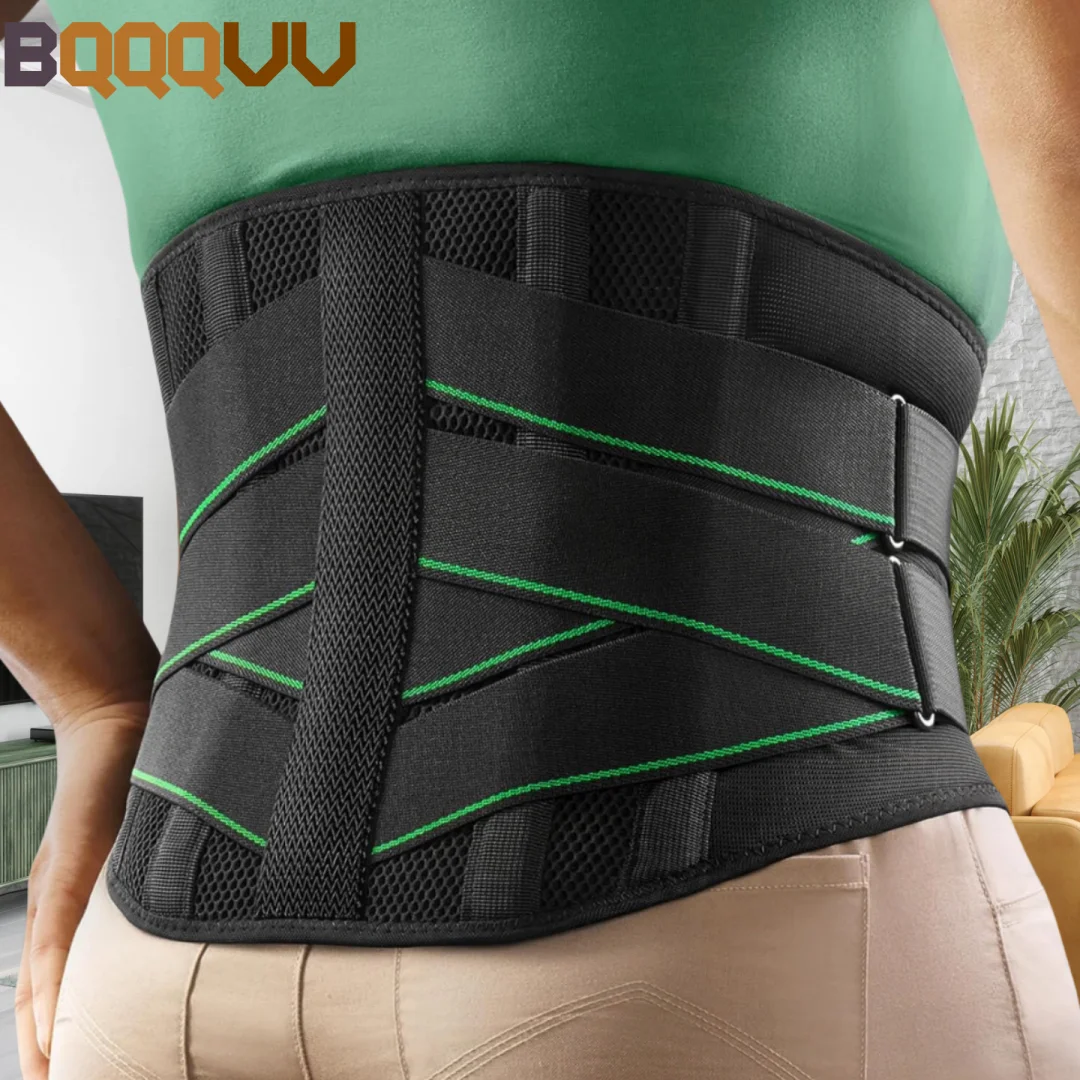 1PC Back Brace For Men Women Lower Back Pain with 7 Metal Stays For Sciatica Disc Scoliosis Support Straps-Lower Breathable Belt