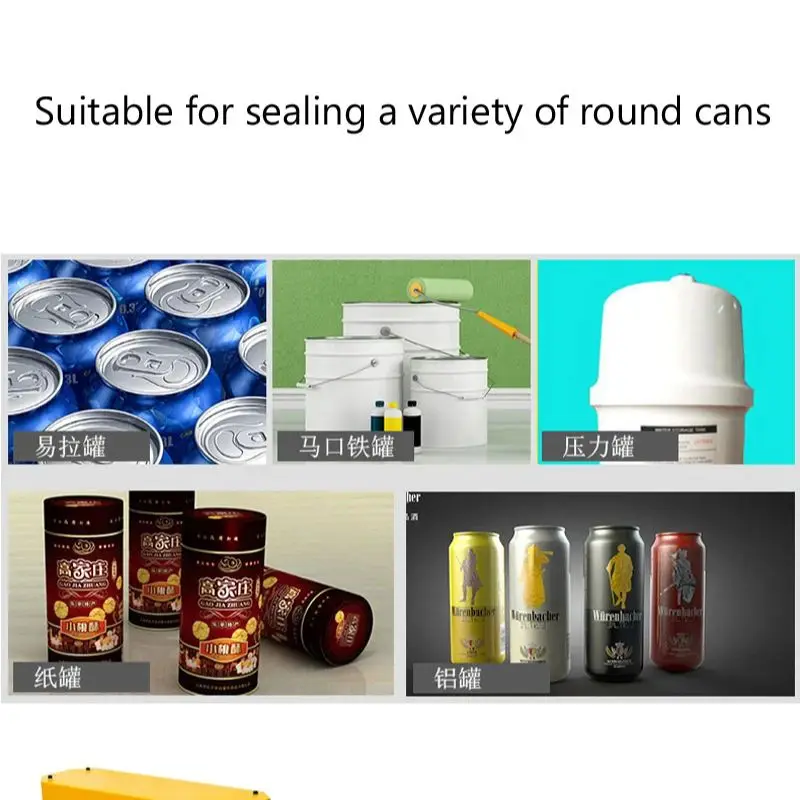 

Can Sealing Machine Automatic Desktop Tin Cans Sealer Diameter Ajustable Plastic / Paper Can Lid Seamer