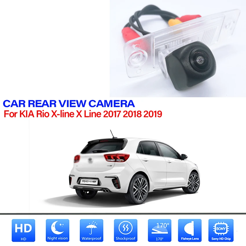 

HD камера заднего вида для KIA Rio X-line X Line 2017 2018 2019 ночное видение парковочная камера заднего вида с широким углом обзора 140 °