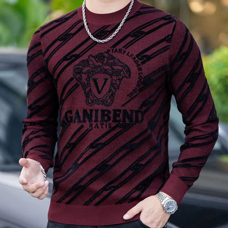 

2026 New Hot Selling Autumn Winter Warm Knit Sweater Men Fashionable Classic Paul Embroidery Soft O-neck Pullovers Men
