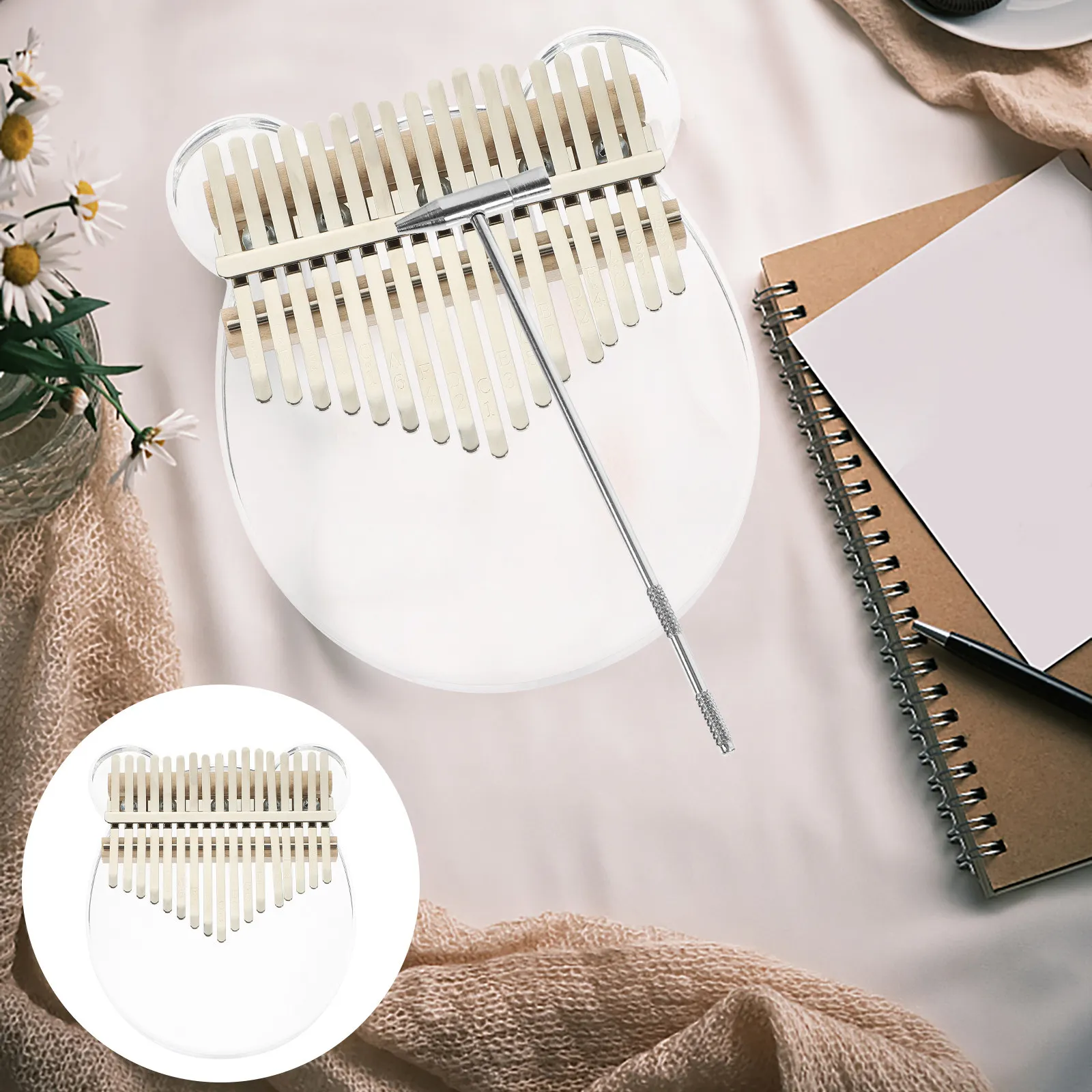 

10-клавишная мини-калимба из акрила, музыкальный инструмент для детей и начинающих, в мультяшном стиле, подарок