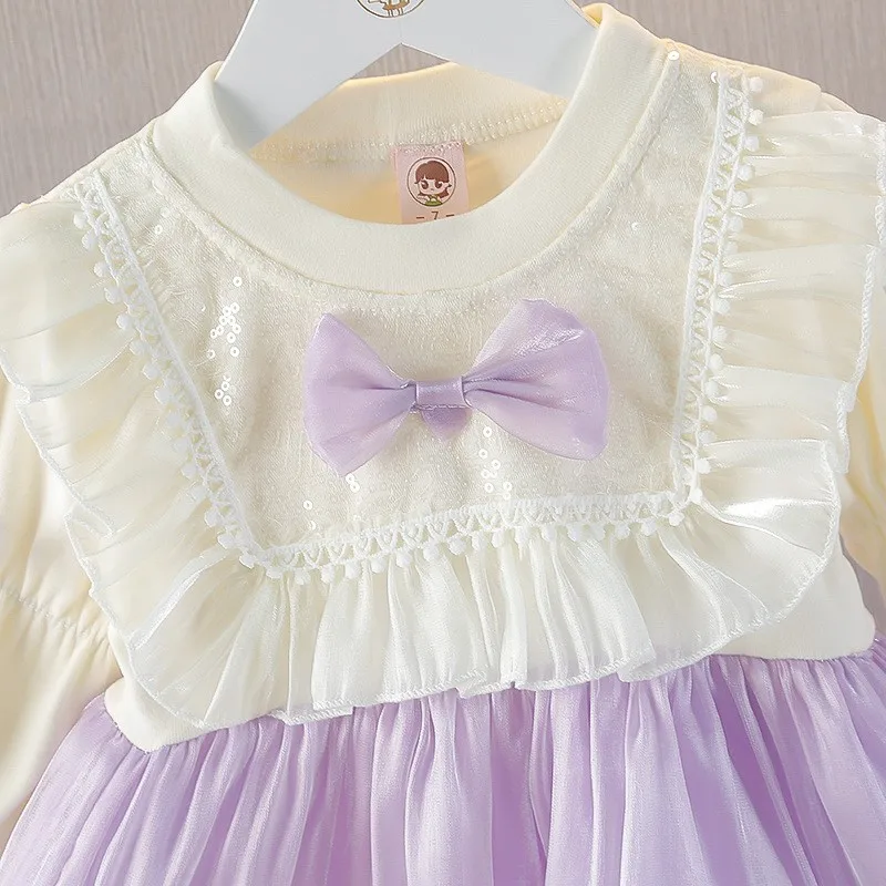 Girls' princess dress for autumn long-sleeved dress for infants and toddlers 1-4Y