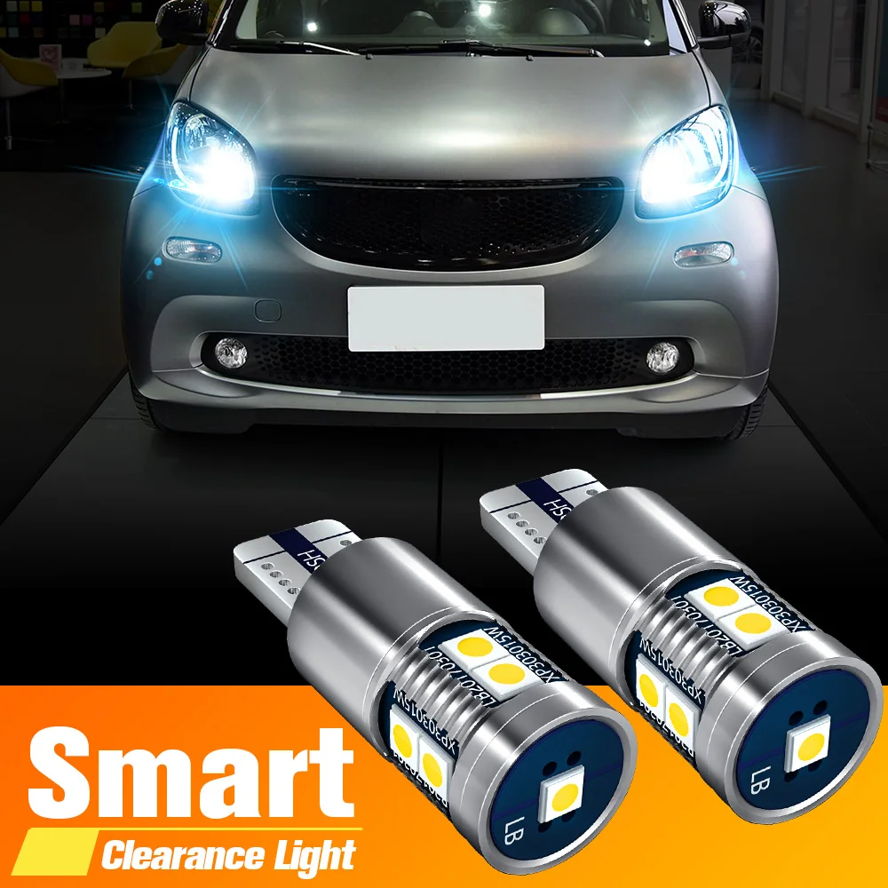 2pcs LED Clearance Light Parking Bulb Lamp W5W T10 194 2825 Canbus For Smart Fortwo MK1 450 MK2 451 Forfour MK1 454 452