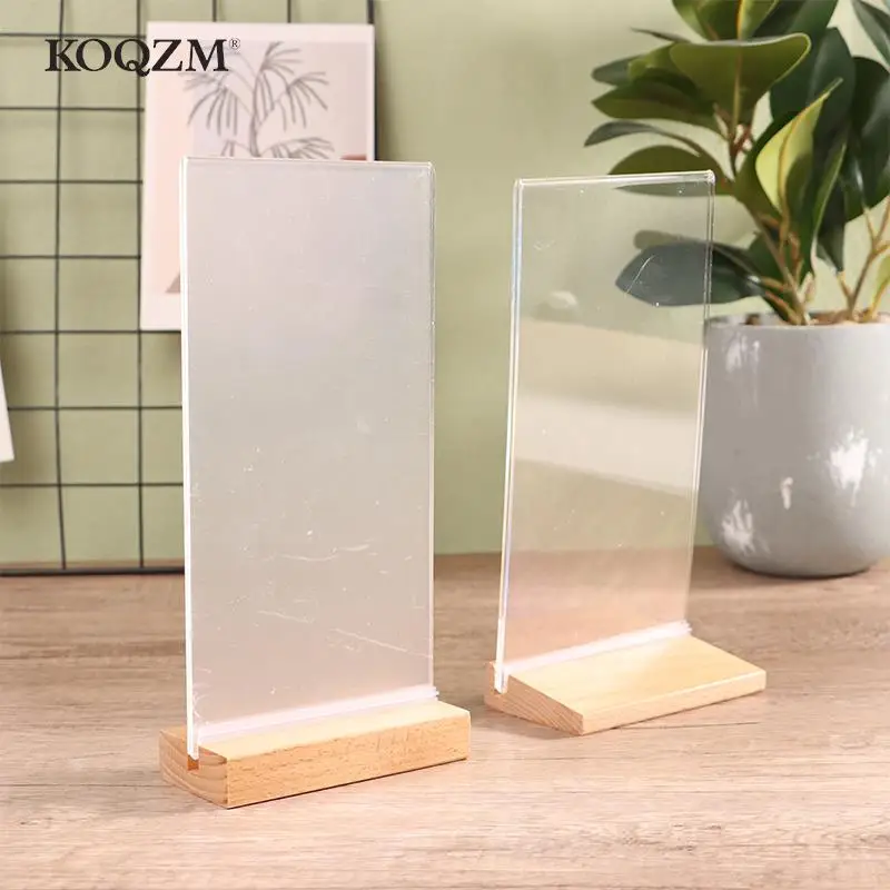 A4 Table Top Acrylic Sign Holder Display Stand Double Sided, Bottom Load, Portrait Style Menu Paper Ad Photo Picture Frame