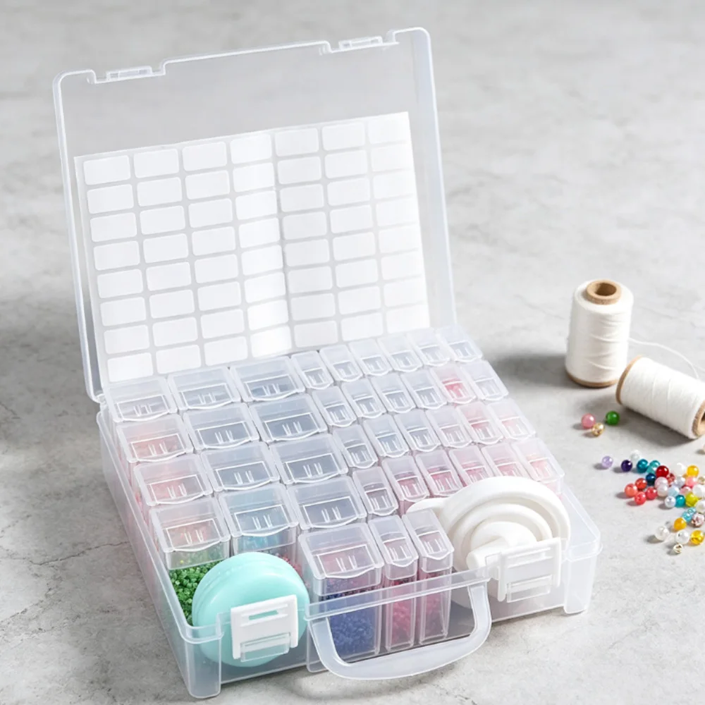 1pc 26/39 Slots Plastic Storage Box, DIY Diamond Painting Beads Charms Jewelry Accessories Organizer Box Mosaic Storage Containe