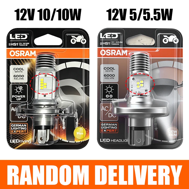 OSRAM Original Motorcycle HS1 LED Headlight Bulb DC AC 12V Universal HS1 High/Low Car Lamps  1:1 PX43T 7285CW 6000K White 1 Pc image 2