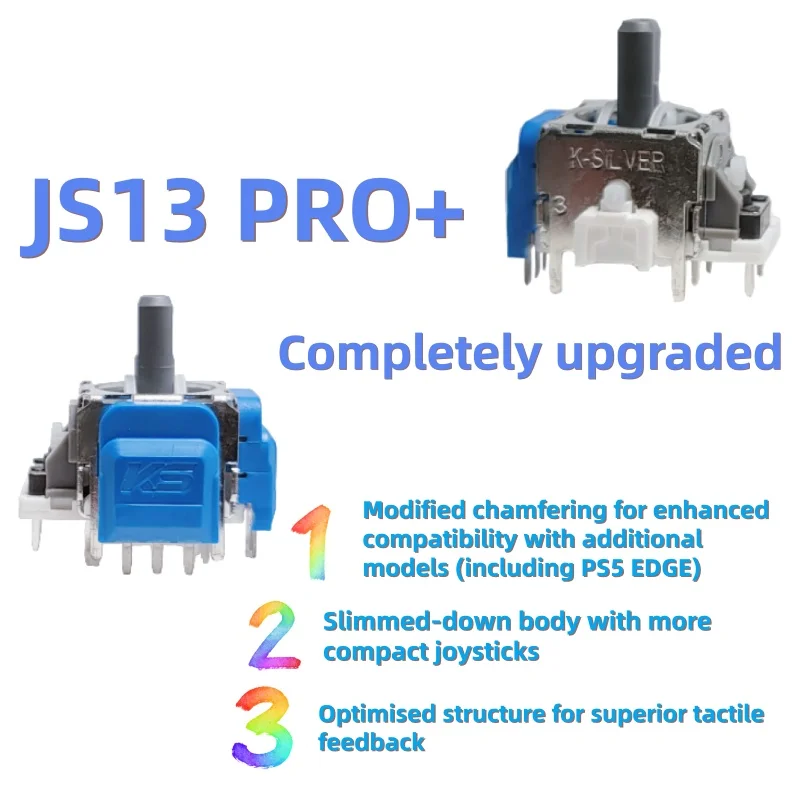 10 pz K-SILVER JS13 PRO TMR Joystick Elettromagnetico per PS5 Parti di Ricambio TMR Joystick 3D Analogico Thumb Stick Rocker