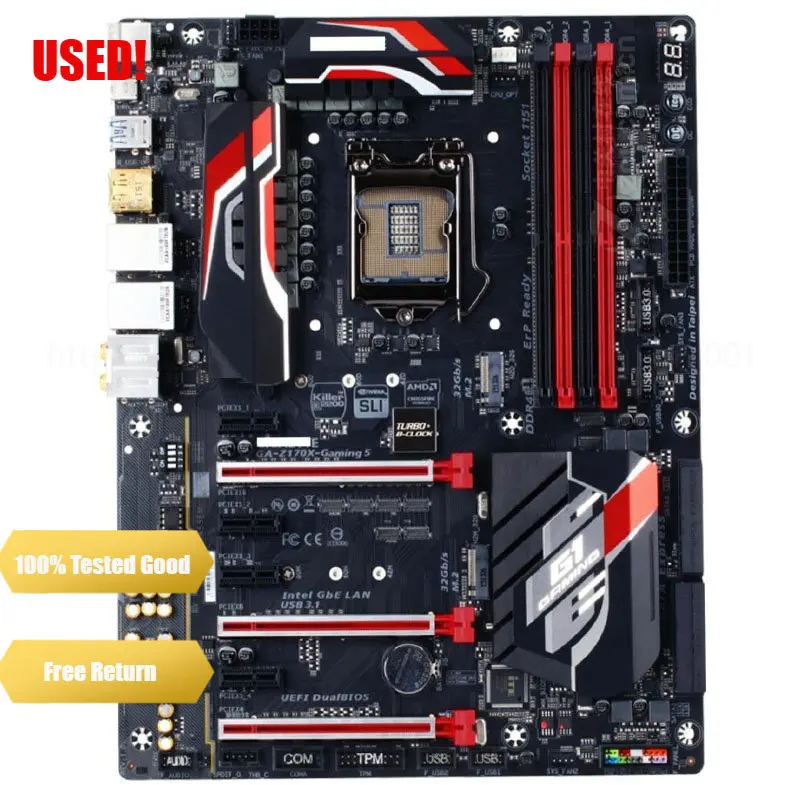 

G1 Gaming GA-Z170X-Gaming 5 GIGABYTE LGA 1151 Intel Z170 HDMI SATA 6 Гбит/с USB 3.1 ATX Материнская плата