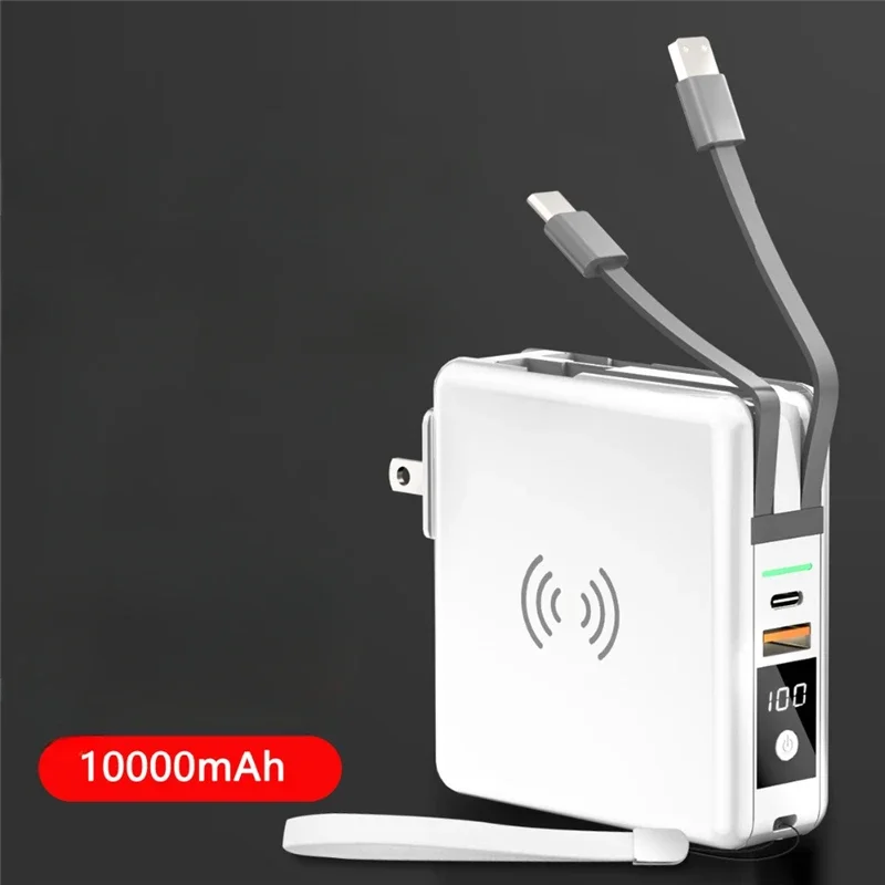 With 15W Fast Wireless Charging Powerbank USB Type C Mobile Phone Wall Charger For IPhone 14 XiaomiPower Bank 10000mAh