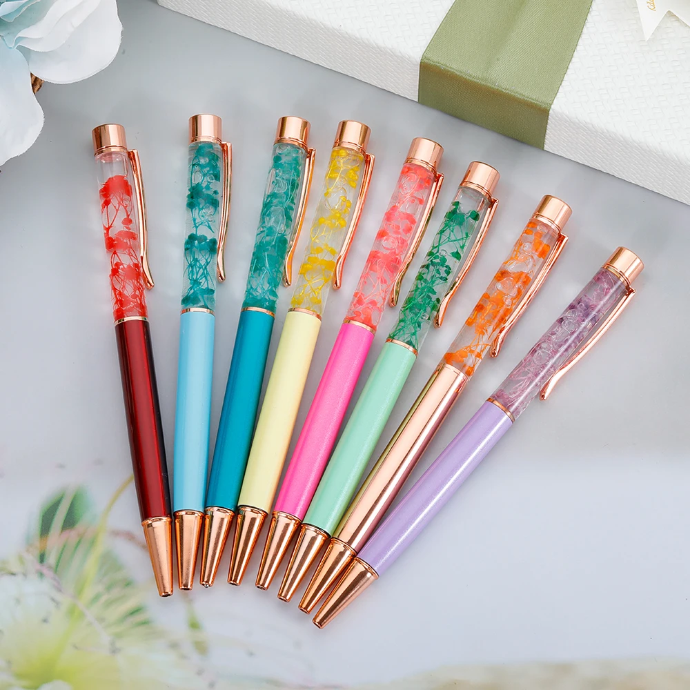 Penrfaiy Brand Roller Ballpoint Pen Office School Supplies Gold Rollerball High Quality Stationery Spinning Crystal Pen Gifts