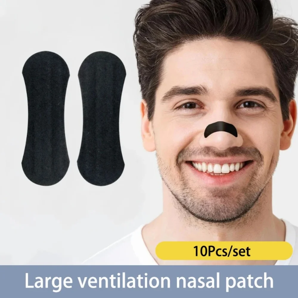 50pcs Better Breathing Nose Breathing Strips For Better Sleep Anti Snoring Breathe Well Nasal Strips Black Oval Nose Patches