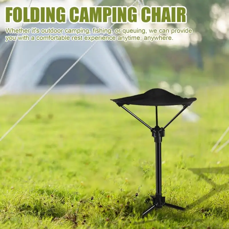 Outdoor Foldable Chair Camping Portable Stool Strong Load-Bearing Backpacking Stool with Three Height Modes for Parks Fishing