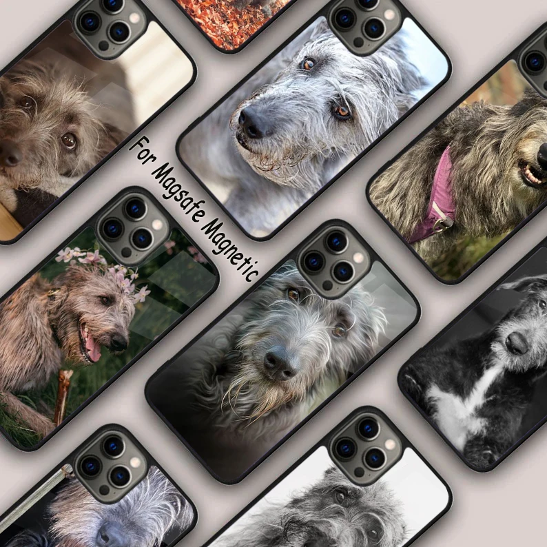 Irish Wolfhound Dog Magnetic Phone Case For APPLE iPhone 16 14 13 12 11 Pro Max 15 Plus Wireless Charge With MagSafe Cover