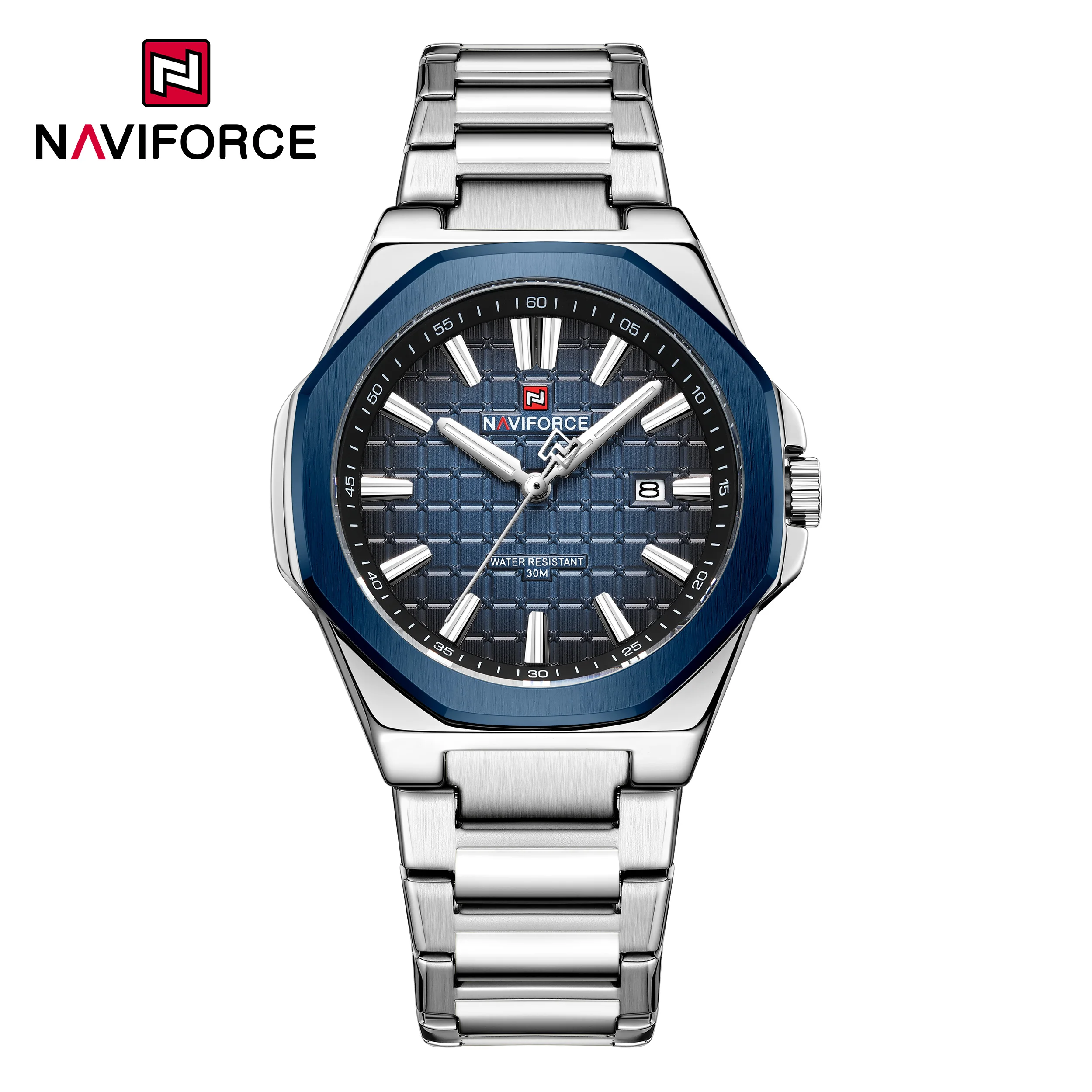

NAVIFORCE 9258 Elegant Quartz Watches for Man Calendar Luminous Waterproof Steel Strap Fashion Business Men Watch reloj hombre