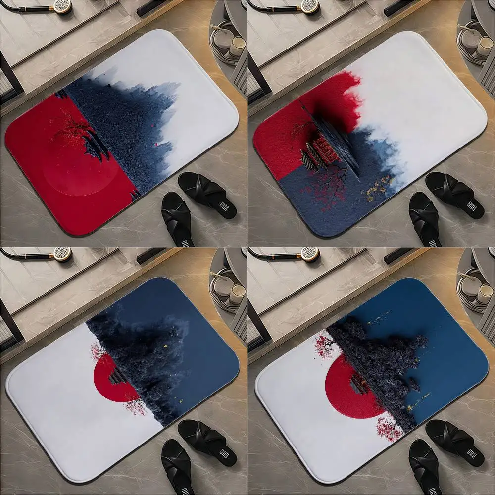 

Red And White Japan Floor Mat Printed Large Carpets Room And Bedroom Carpets Bathroom Anti Slip Door MATS Small Carpets