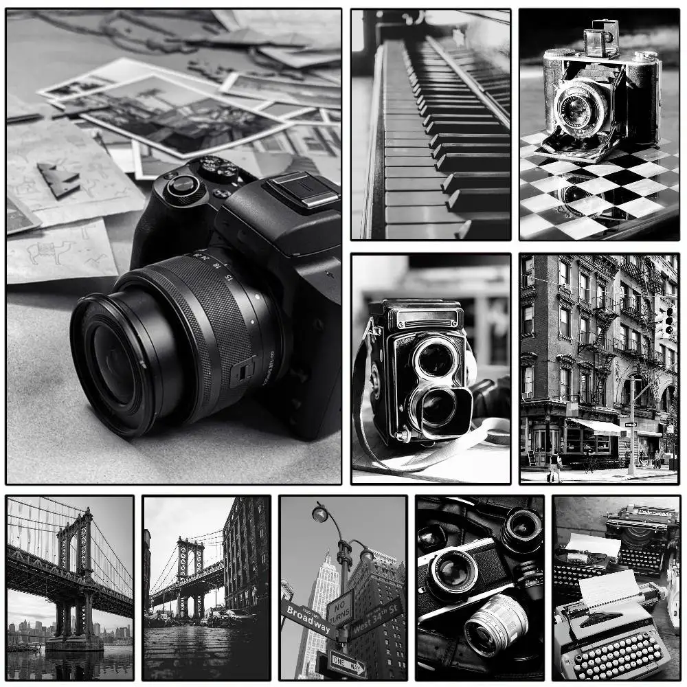 Schwarz-weißes Foto-Poster, Kunst mit Drucken, Dekoration für Zuhause, Schlafzimmer, Wohnzimmer, Dekoration, Geschenk