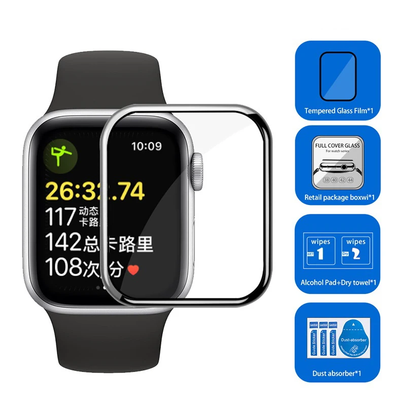 Водонепроницаемая Защита экрана для Apple Watch 6 Se 5 4 3 38 мм 40 мм 42 мм 44 мм, пленка для iWatch 4 6, пленка из закаленного стекла, аксессуары