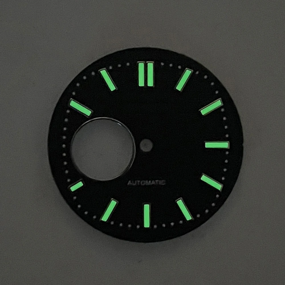 30.5 mm Hollow Out S Logo Dial Suitable For NH38/NH35/NH36 Movement Green Luminous Na utilus Watch Modification Accessories
