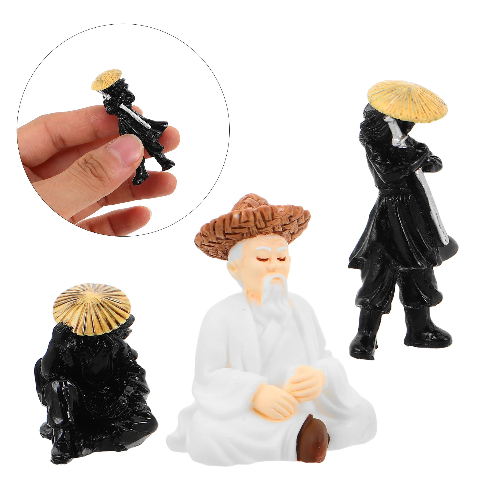 

6Pcs Creative Statue Mini Resin Sculpture Weather Resistant Outdoor Garden Decor for Bonsai Lawn Micro Landscape DIY Ornament