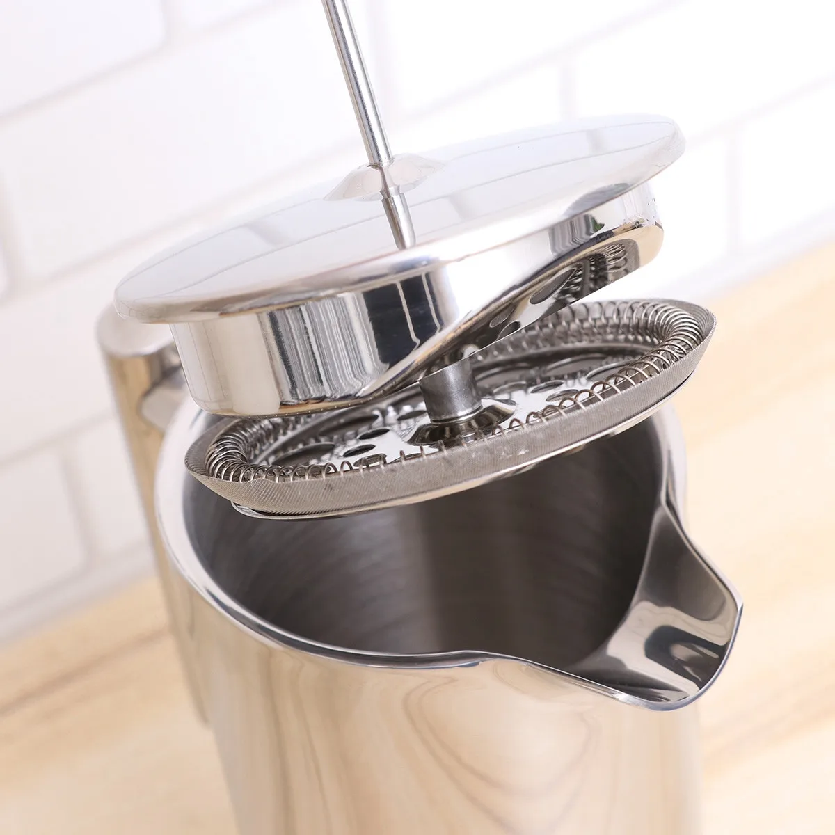

Double Layer Stainless Steel Coffee Maker 1000Ml Heat Preservation Mug Portable Tea Maker for Camping Travel Coffee