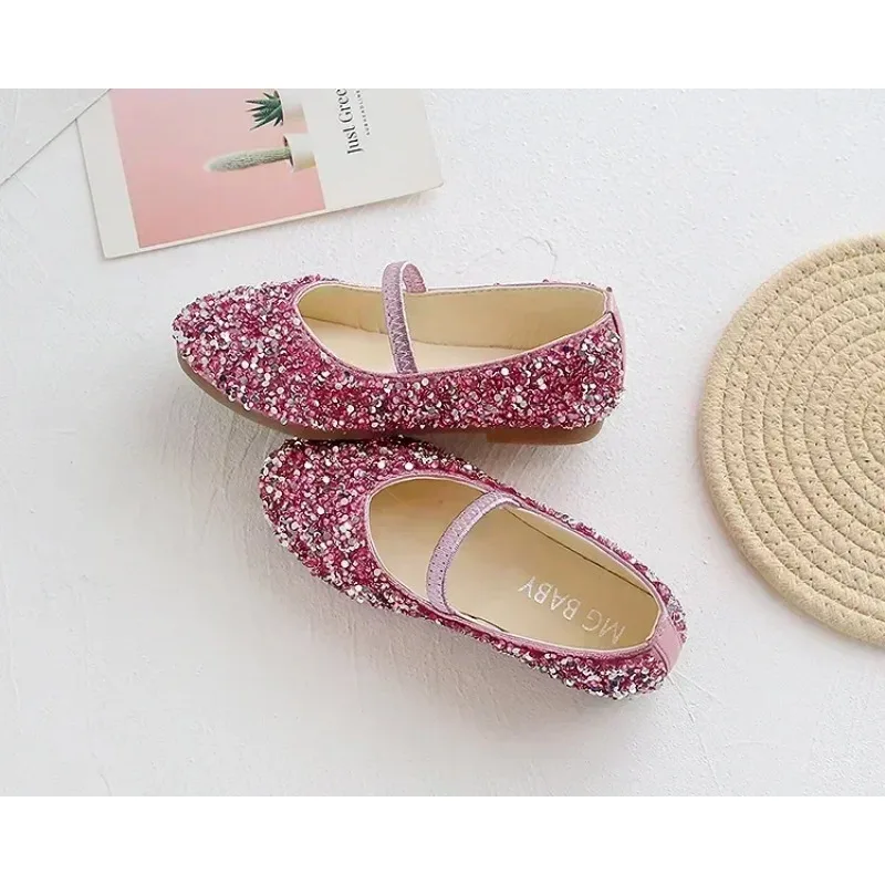 2025 Frühling 1 bis 12 Jahre alte Mädchen-Kleiderschuhe Beauty Pointed Toe Teen Girl Lederschuhe Bling Princess Hochzeitsschuhe – Detail 9