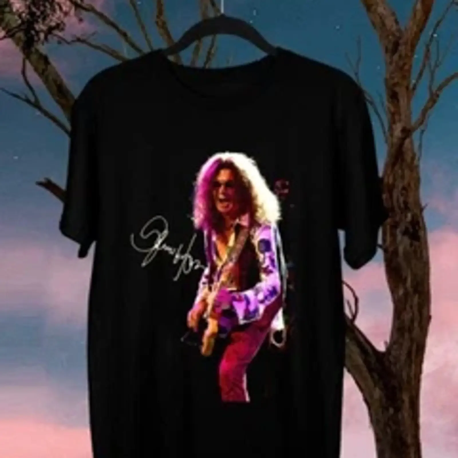 Glenn Hughes Signature T Shirt Classic Deep Purple Black Full Size KH837 vintage Washed Unisex Soft Casual homme graphic