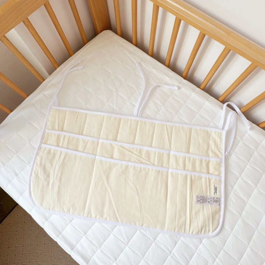 1 PC เปลเด็กแขวนกระเป๋ากระเป๋าเก็บผ้าฝ้ายเย็บปักถักร้อยเกาหลีผ้ากอซทารกแรกเกิดรถเข็นเด็กกระเป๋าเก็บอุปกรณ์ทารกแรกเกิด