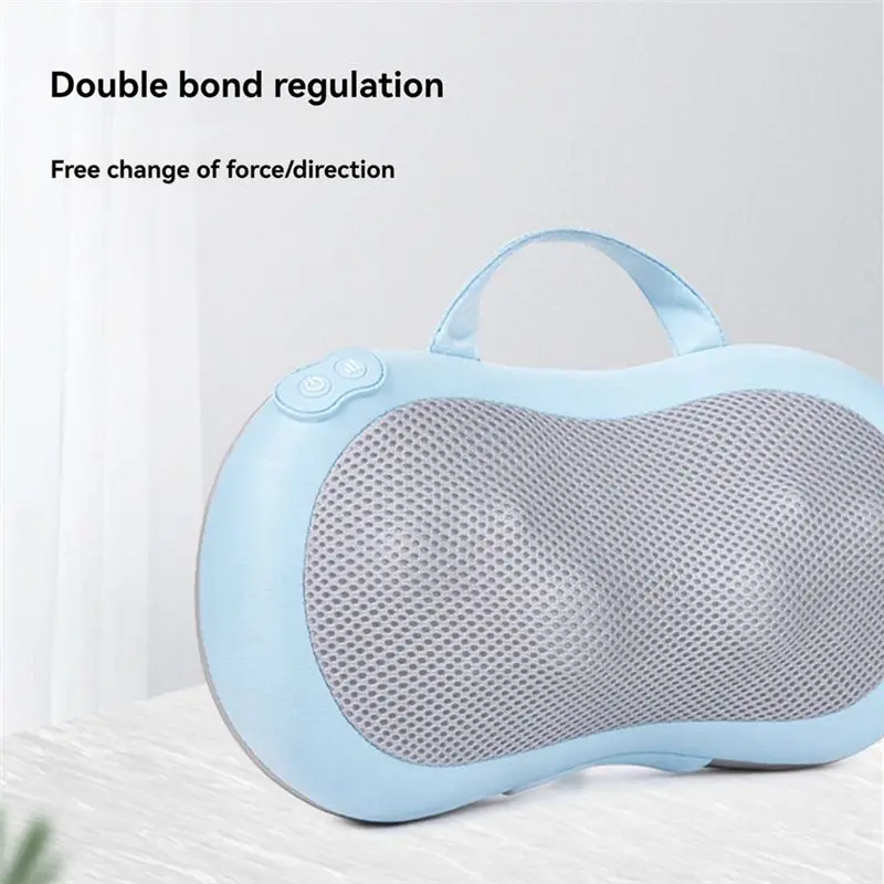 AB47-Multifunction Rechargeable Cervical Massage Pillow Deep Kneading Acupressure Back Massage Pillow Neck Massager Pillow