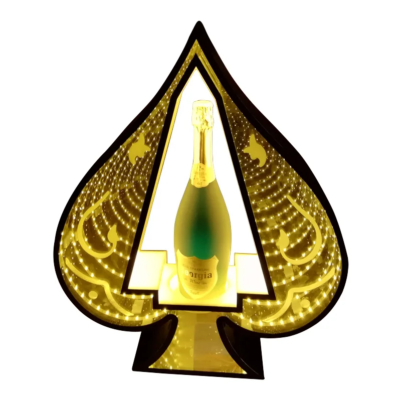 

New Luminous Spades A Wine Rack Champagne Ktv Bar Imported Wines Nightclub Wine Base Led Laser Wine Tray Customization Moet