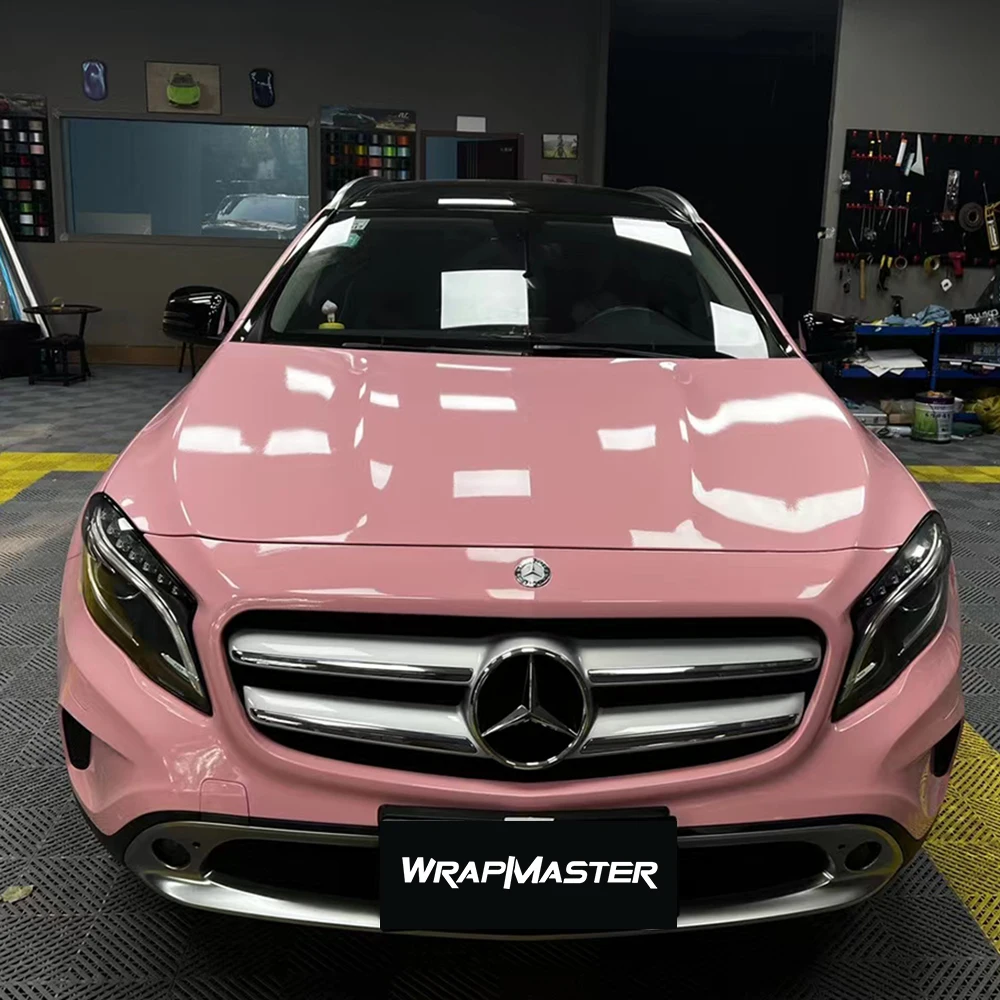 

Wrapmaster 5M/10M/18M Ture Gloss PET Liner Rouge Pink Easy Installation Car Body Vinyl Wrap