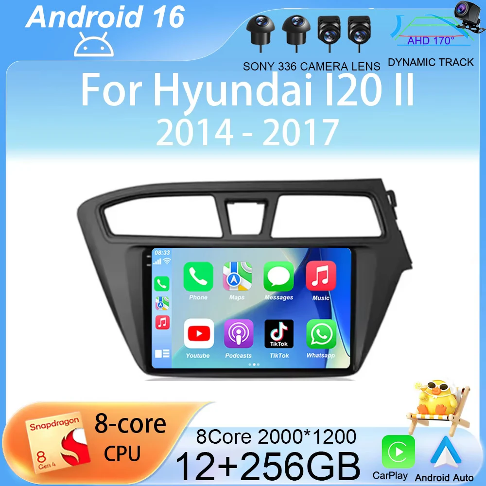 

Автомагнитола Android 16 для Hyundai I20 II 2014-2017, мультимедийный плеер, навигация GPS, CarPlay, сенсорный экран, автостерео, 4G, навигация