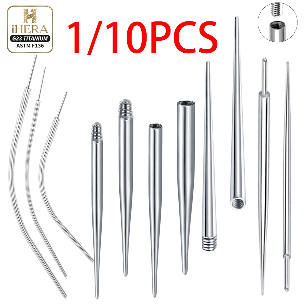 1/10 Stück F136 Titan Konische Gebogene Nadeln für Lippen, Nase, Ohr, Knorpel, Tragus, Labret, Septum Barbells, Ringe, Ohrstecker, Schmuck, Körperpiercing