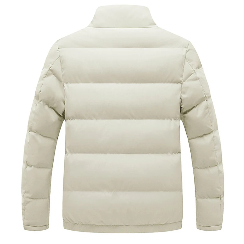 Men\'s Winter Jacket Outerwear Solid Color Hatless Wool Collar Cotton Parkas Jacket Men\'s Trench Coat Thick Warm Parka M-4XL