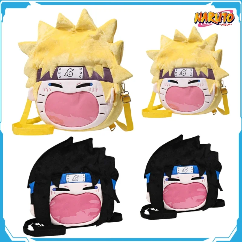 Mochila De felpa de Naruto para niños, bolsa de almacenamiento cruzada para ordenador portátil, mochila de estudiante Con cómic, Itabag, Anime, regalos de vacaciones