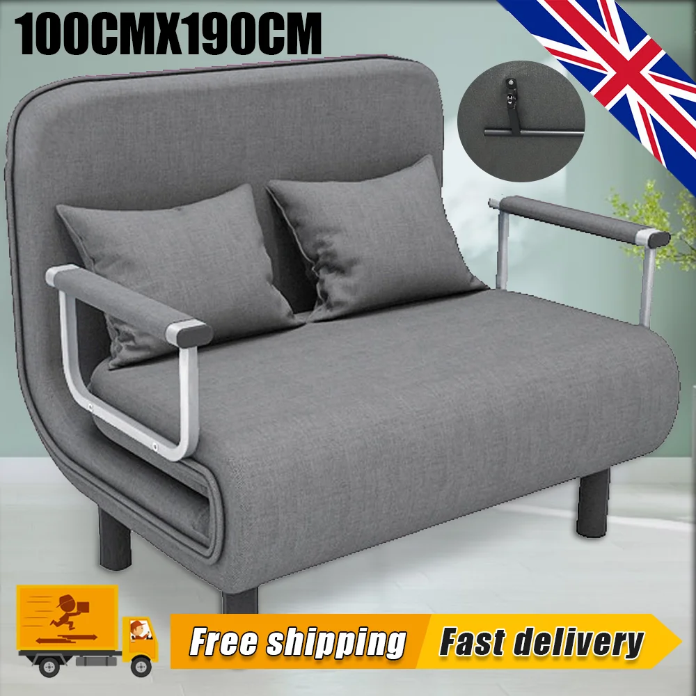 190CM Double Fabric Sofa Bed Sleeper Couch Sofabed Settee Recliner Beds Folding