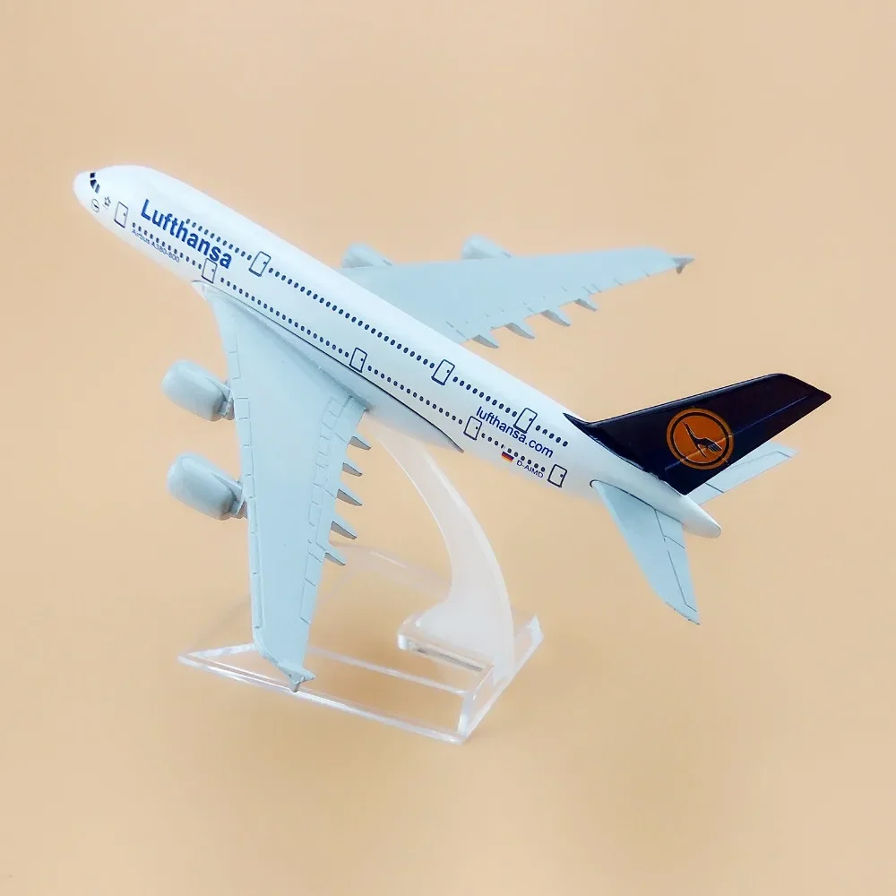 16cm Air Germany Lufthansa Airbus A380-800 380 Airways Airlines Metal Alloy Diecast Airplane Model Plane Aircraft KIds Toys