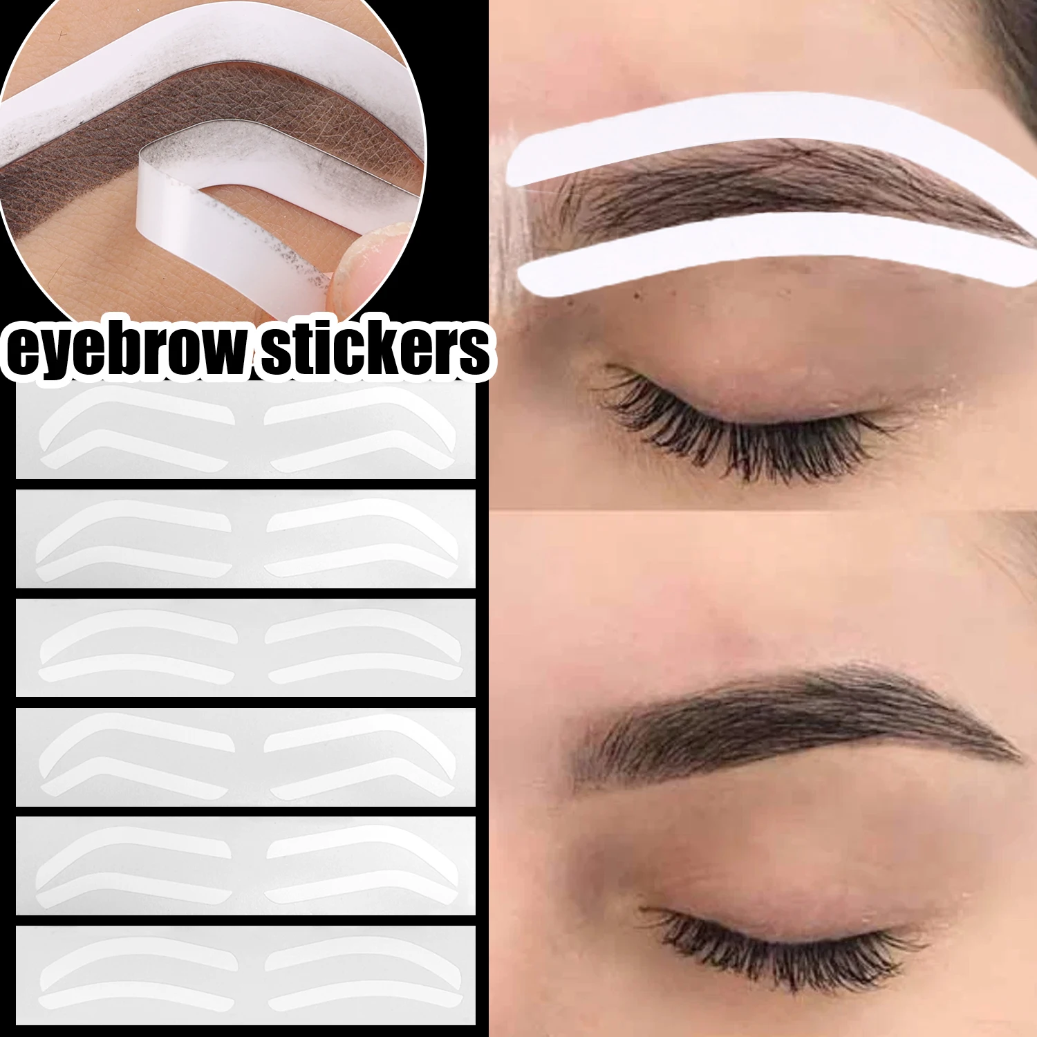 Disposable Eyebrow Stencil Stickers Professional Salon Eyebrows Airbrush Auxiliary Sticker Template BrowsType Option Makeup Tool