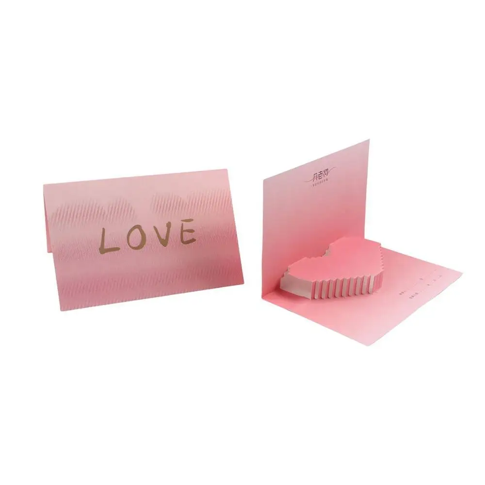 Paper Sculpture Valentine's Pop Up Cards Three-dimensional Beautiful 3D Heart Greeting Card Handmade Gradient Color