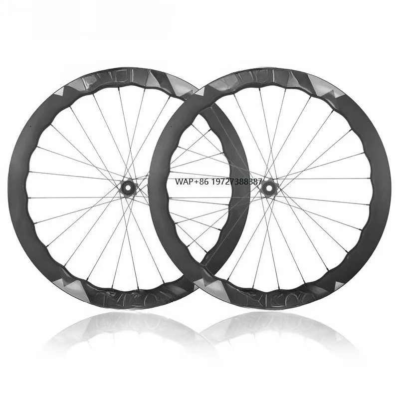 

700C Super Light Wave Shape Carbon 5045mm Road Bicycle Wheelset 36T/54T Ratchet Center Lock Disc