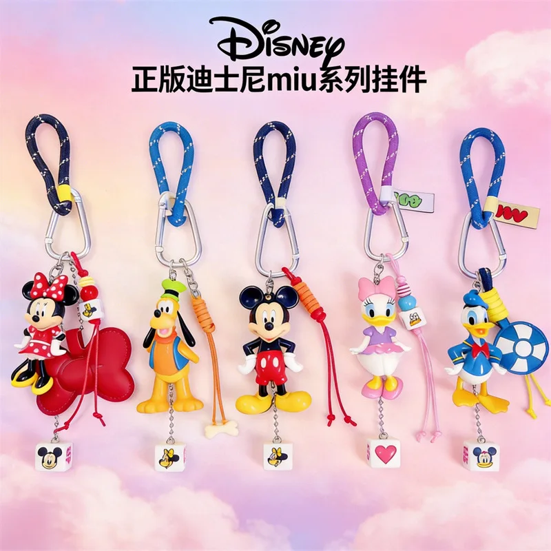 Genuine Disney Keychain Mickey‌ Minnie Goofy Goof Daisy Duck Donald Duck Anime Action Figure Toy Keyring Pendant Festival Birthd