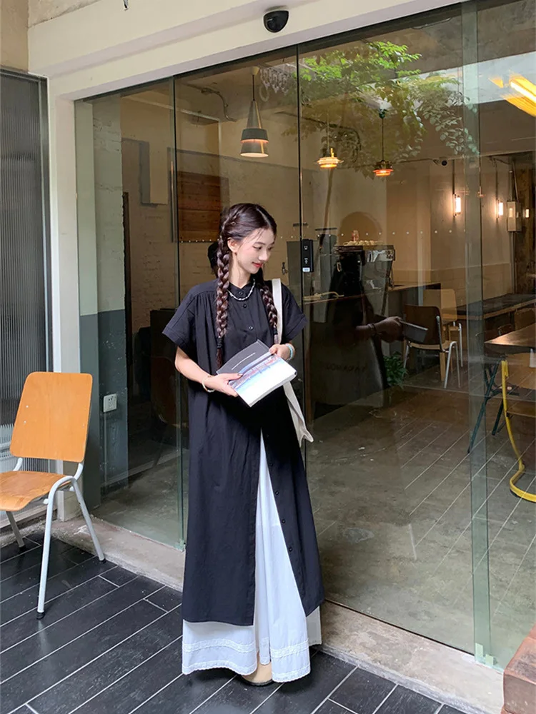 High end fashion set for women's spring 2025 new long shirt  lace wide leg skirt pants two-piece set