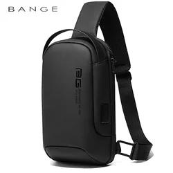 BANGE 2021 새로운 다기능 Crossbody 가방 어깨 메신저 가방 남성 방수 짧은 여행 가슴 가방 팩 남성용