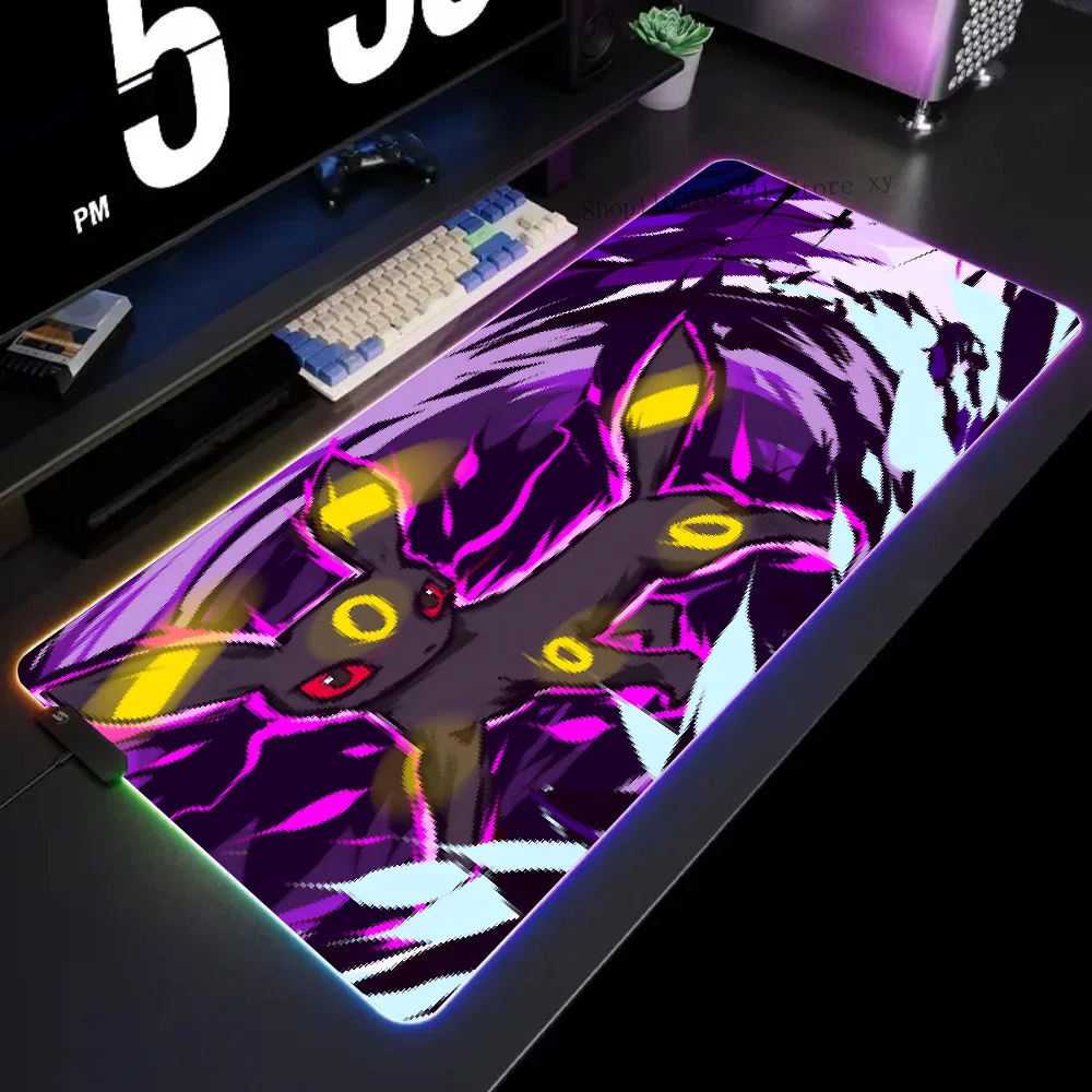 P-Pokemon Mousepad XXL RGB Gaming Mouse Pads HD Black Gamer Accessories Large LED