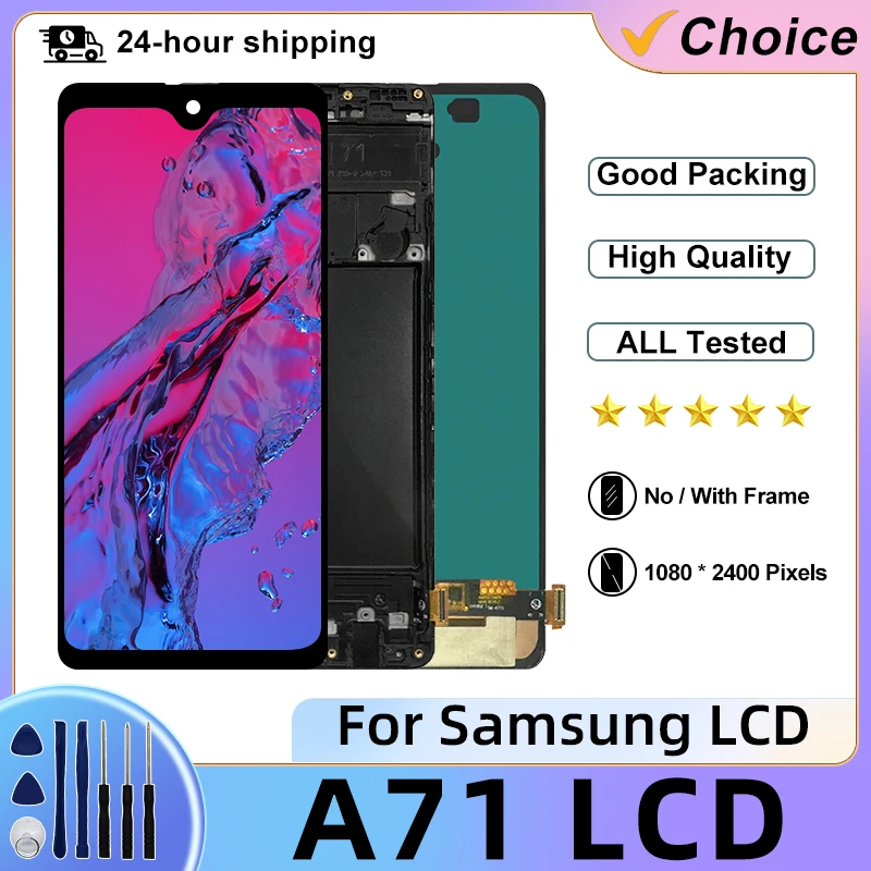 OLED For Samsung Galaxy A71 LCD Display Touch Screen Digitizer Assembly For Samsung A715 SM-A715F A715W Display Replace Parts