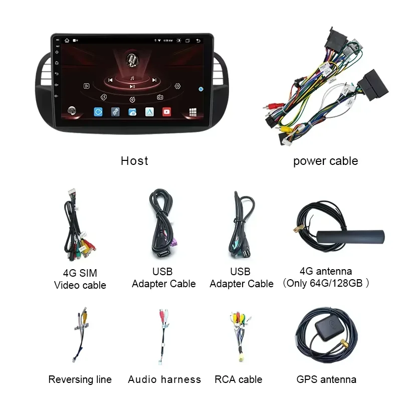 لشركة فيات 500 سيارة أندرويدراديو 2007-2015 لاعب نظام تحديد المواقع والملاحة رئيس وحدة مشغل ستيريو سيارة اللعب 5G أندرويد راديو تلقائي 9 بوصة #5