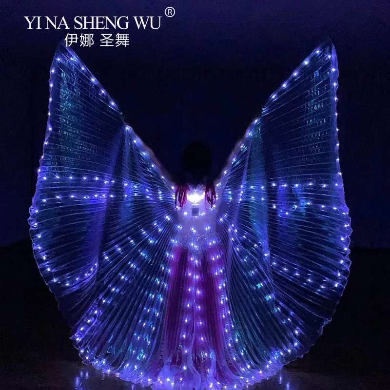 

LED Belly Dance Fairy Wings Women Performance Fluorescent Butterfly Isis Wings Belly Dancing Bellydance Carnival Led Costumes