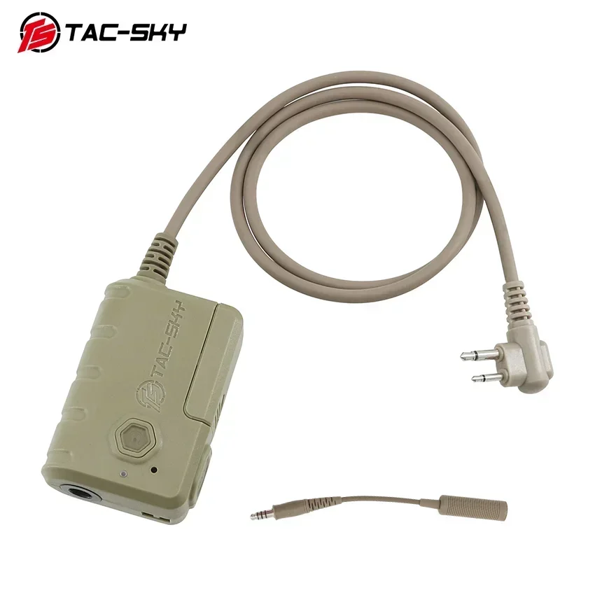 TS TAC-SKY Motorola 2-Pin Plug Bluetooth PTT Adapter, Compatible with COMTA SORID Headsets and Motorola 2-Pin Walkie Talkies