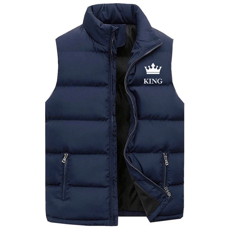 Gilet Classique Coupe-Vent pour Homme, Col en Fibre Debout, Poches à Fermeture Éclair, Solide, pour Documents, Vêtement d'Extérieur, de Rue, Standard Coat