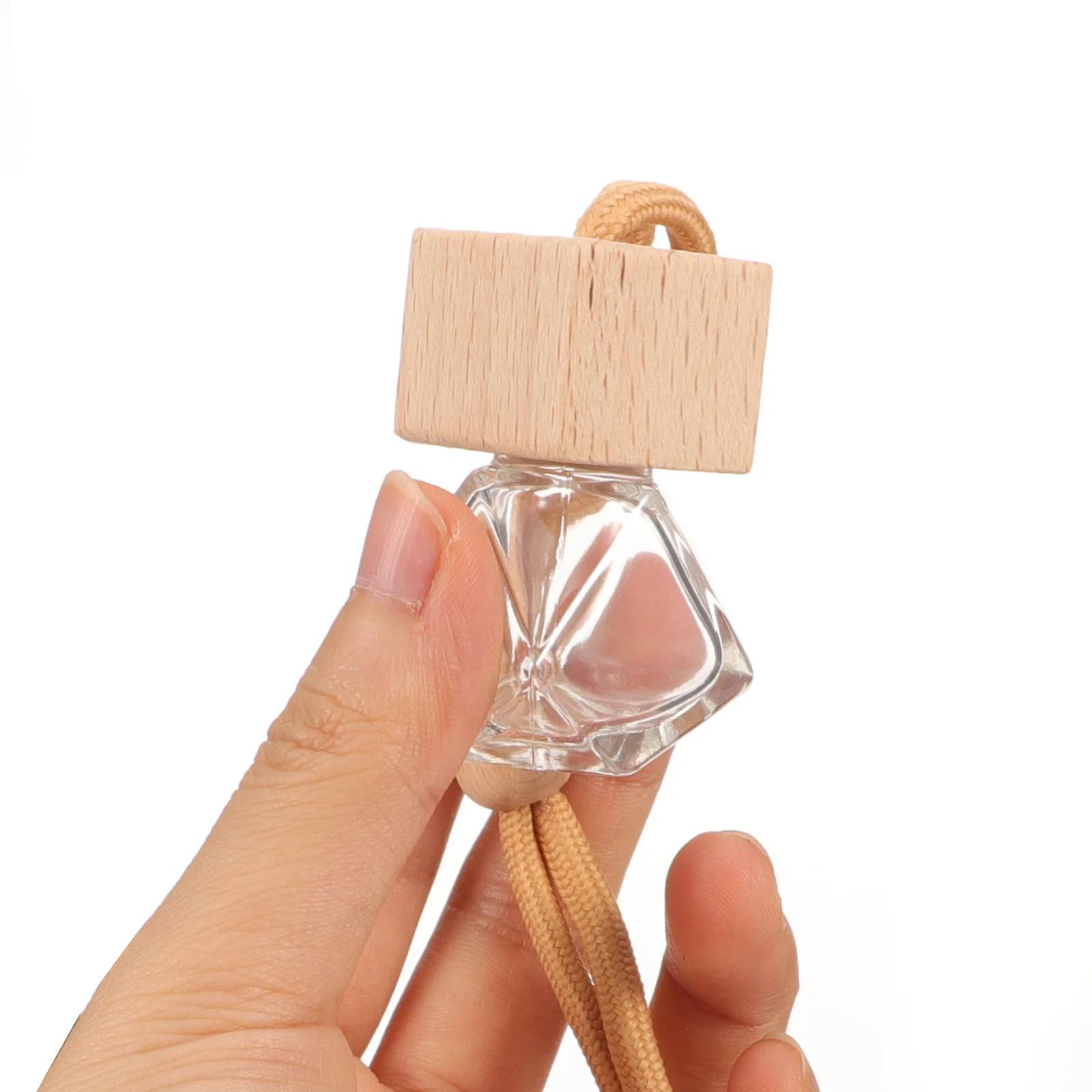 

10pcs 10ML Transparent Square Cap Perfume Bottles Car Diffusers Essential Oils Aroma Decorative Hanging Pendants Refill Sub