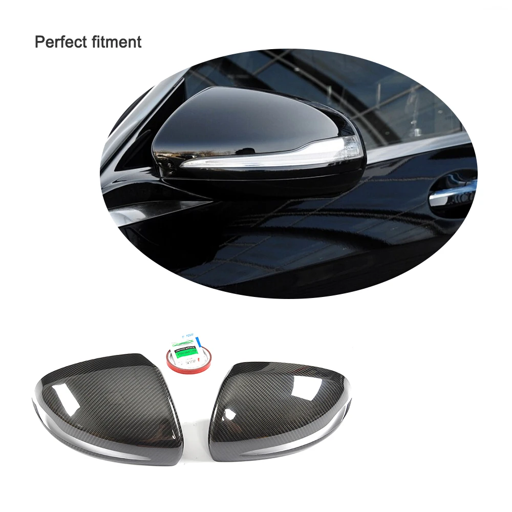 DRY Carbon Fiber Rear View Mirror Covers Add On For Mercedes Benz W222 S Class Sedan 4D Coupe 2D 14-18 Right Hand Driving